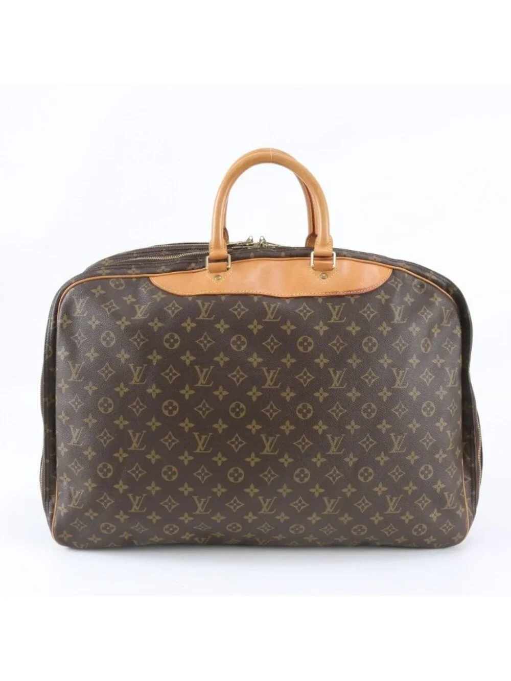 Louis Vuitton Monogram Alize de Poche Leather Boston Bag Tote Carry